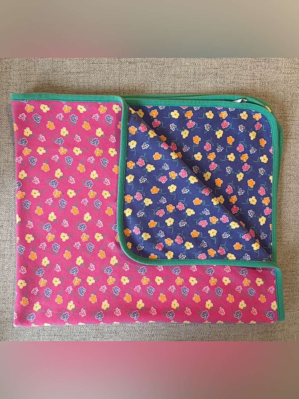Gymboree 1998 Vintage Sidewalk Chalk Floral Blanket Rainbow Tag